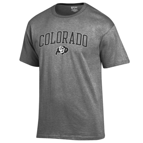 Dark grey t-shirt with 'Colorado' written out above the CU Buffalo logo.